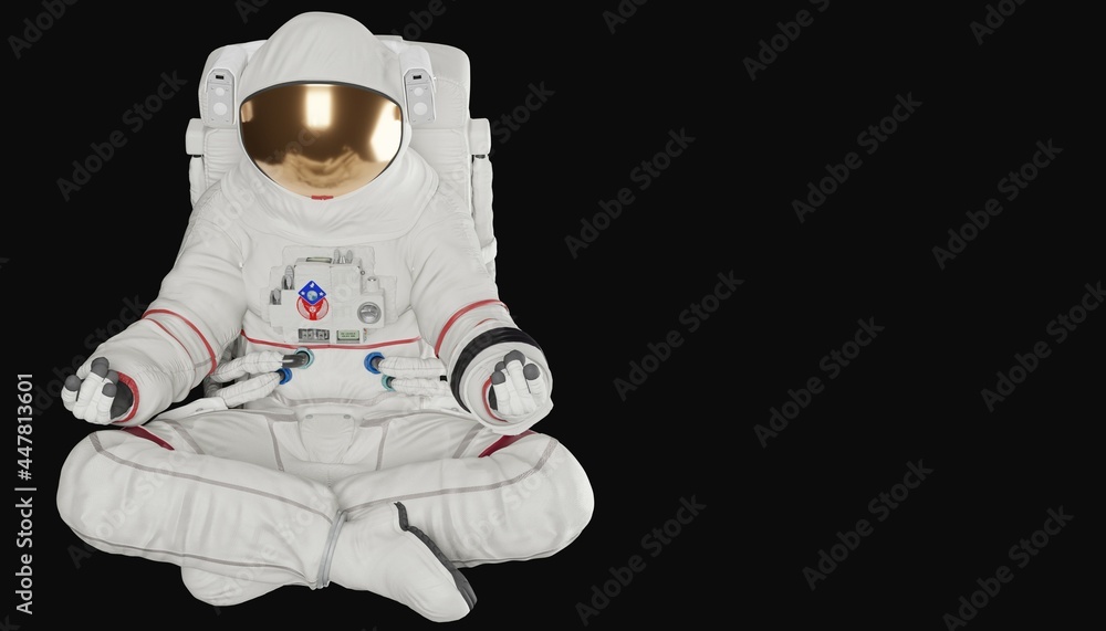 astronaut posing like space parson in-universe 3d render with black background astronaut posing like space parson in-universe 3d render with black background