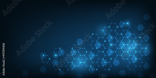 Vector abstract consisting of set hexagon cell. Illustration graphics background.