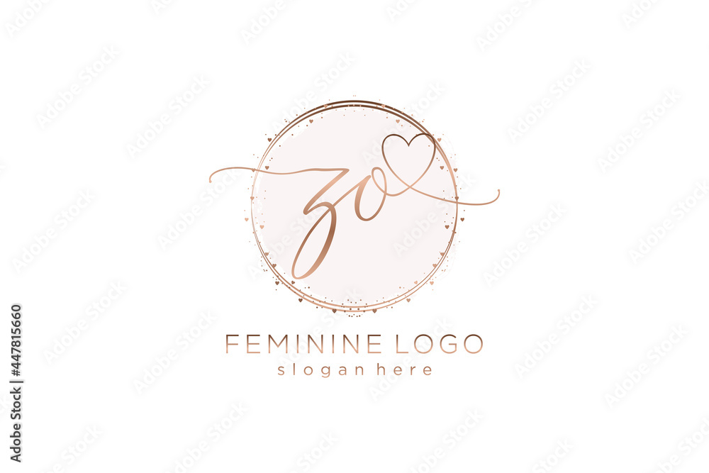 Initial ZO logo with circle template vector logo of initial wedding ...