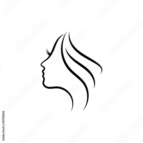 Beauty woman line icon design illustration