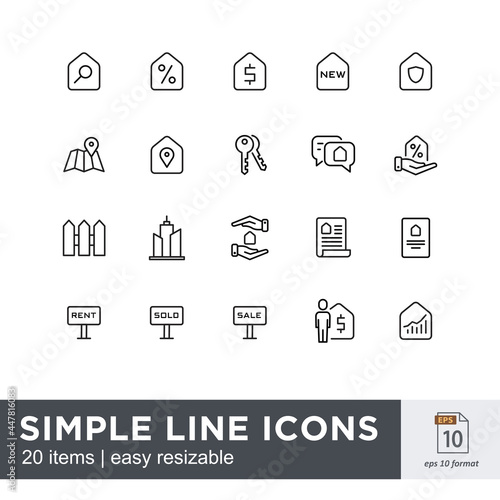 icon set related to real estate