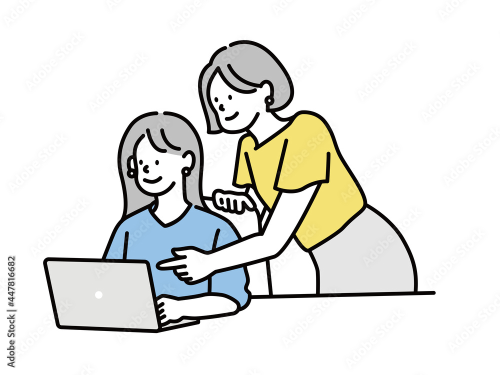 引継ぎ、教育、指導をする女性のイラスト(先輩、上司、資料作成、ワークフロー、仕事の手順、ビジネス) Illustrations of women who take over, educate, and teach (senior, supervisor, material preparation, workflow, work procedures , Business) 引継ぎ、教育、指導をする女性のイラスト(先輩、上司、資料作成、ワークフロー、仕事の手順、ビジネス) Illustrations of women who take over, educate, and teach (senior, supervisor, material preparation, workflow, work procedures , Business)