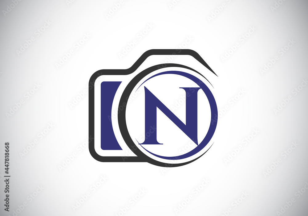 Initial N monogram letter alphabet with a camera icon. Photography logo vector illustration. Modern logo design for photography business, and company identity. Initial N monogram letter alphabet with a camera icon. Photography logo vector illustration. Modern logo design for photography business, and company identity.