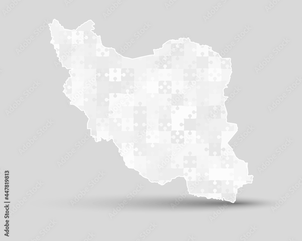 Vector map Iran made from pieces puzzle, jigsaw