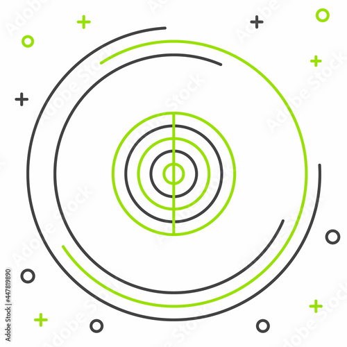Line Earth structure icon isolated on white background. Geophysics concept with earth core and section layers earth. Colorful outline concept. Vector