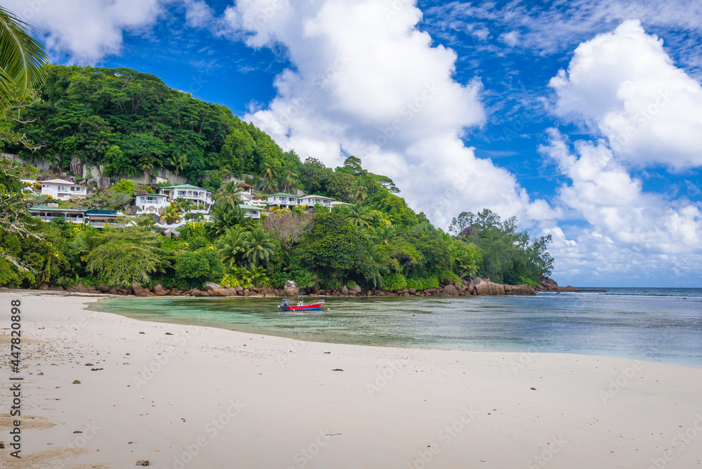 Gaulette beach on Mahe island in Seychelles