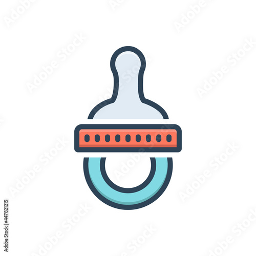 Color illustration icon for pacifier 
