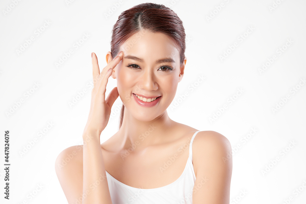 Beautiful young asian woman with clean fresh skin on white background, Face care, Facial treatment, Cosmetology, beauty and spa, Asian women portrait. Beautiful young asian woman with clean fresh skin on white background, Face care, Facial treatment, Cosmetology, beauty and spa, Asian women portrait.