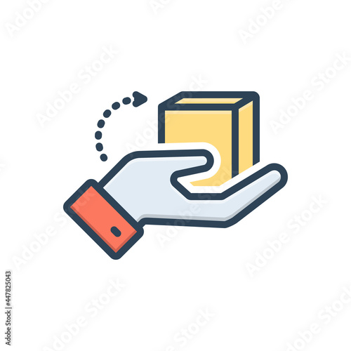 Color illustration icon for care 