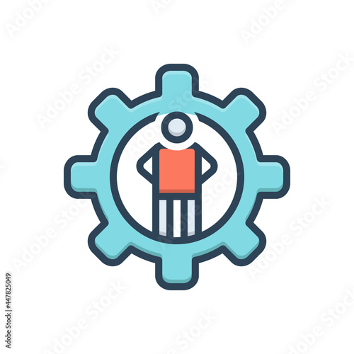 Color illustration icon for competence 
