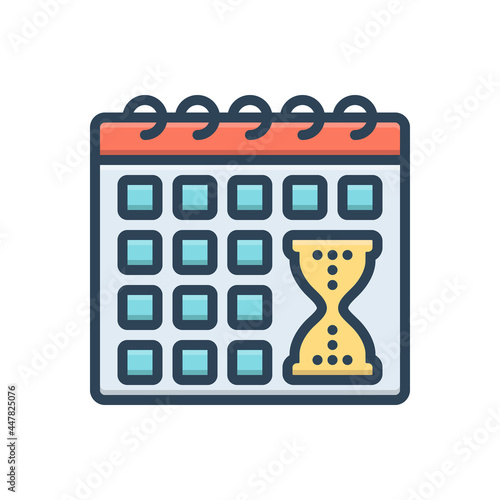 Color illustration icon for deadline