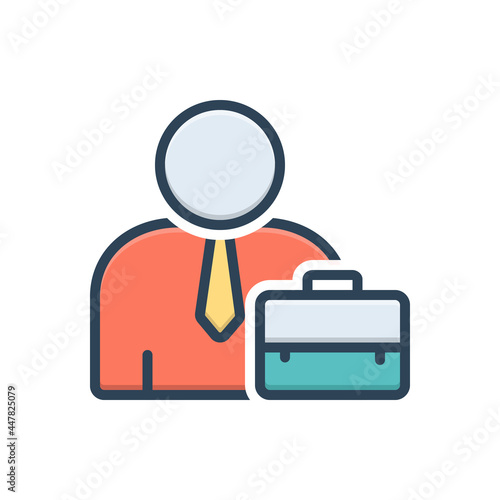 Color illustration icon for employee