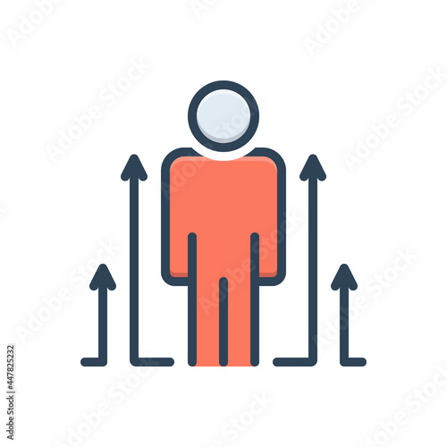 Color illustration icon for personal development 