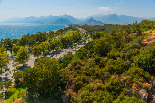 ANTALYA, TURKEY: Beautiful landscape on the Mediterranean Sea and mountains in Antalya.