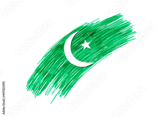 Flag of Pakistan drawn on w...