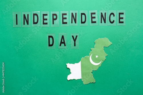 Flag map of Pakistan and te...