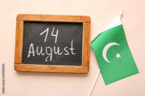 Flag of Pakistan and chalkb...