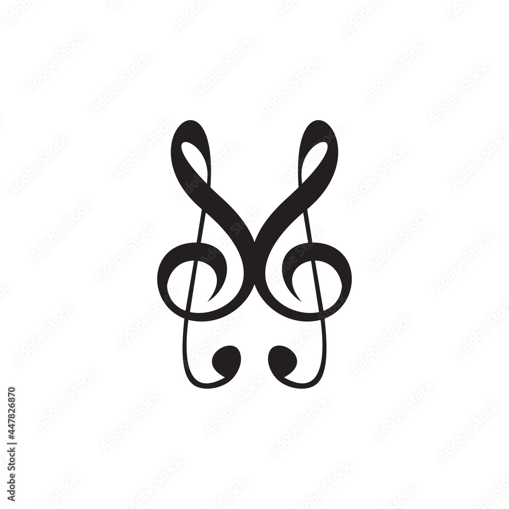 Obraz premium Music note logo incorporated with M letter