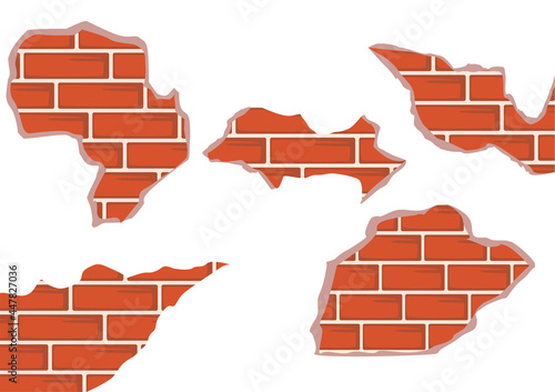 Cracked bricks wall