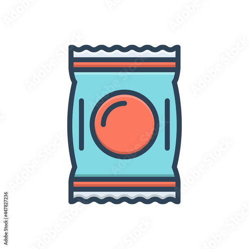 Color illustration icon for pack