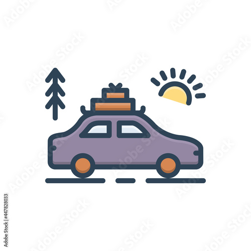 Color illustration icon for vacation 
