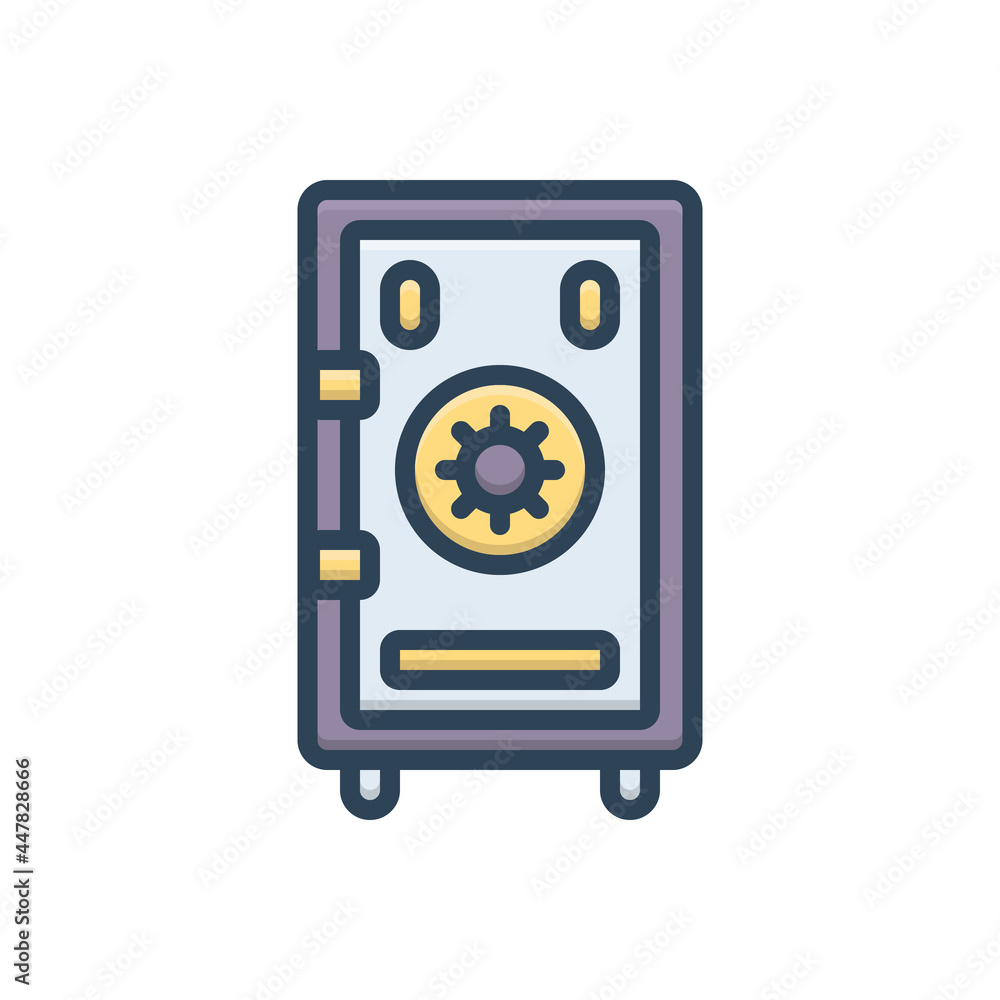 Color illustration icon for safe unbroken 