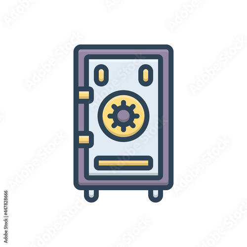 Color illustration icon for safe unbroken 
