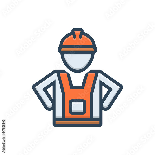 Color illustration icon for labor 