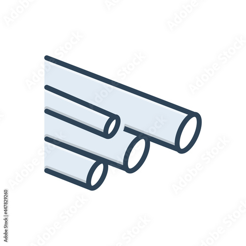Color illustration icon for pipe 