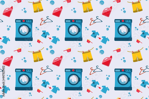 Laundry theme pattern for laundry service. Laundry pattern for wallpaper, textile, background. 