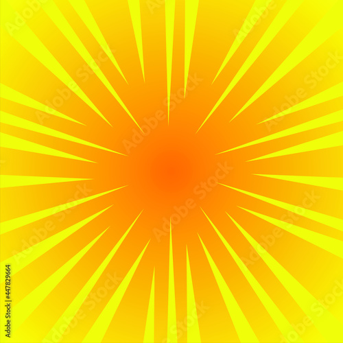 yellow pop art background retro cartoon explosion rays vector illustration. cartoon explosion. pop boom