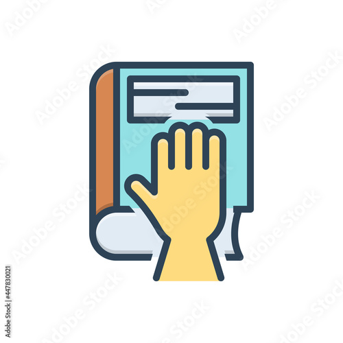 Color illustration icon for fact deed 