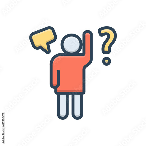 Color illustration icon for question