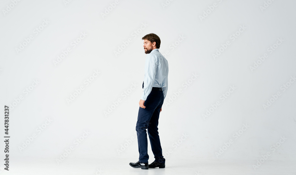 business man in shirt with tie gesture hands emotions studio business man in shirt with tie gesture hands emotions studio