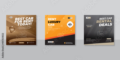 Rent a car banner for social media post template