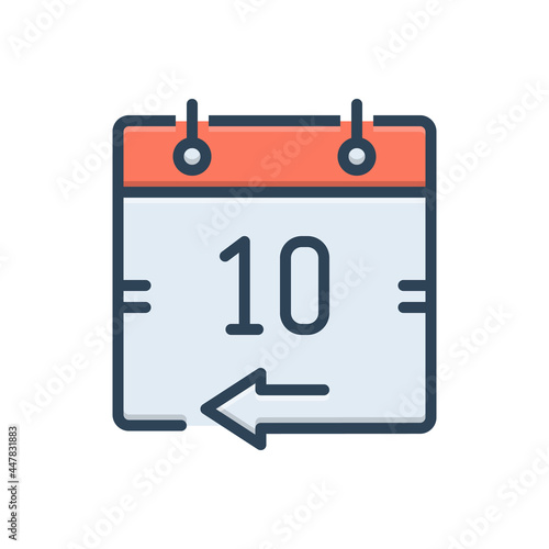 Color illustration icon for yesterday 