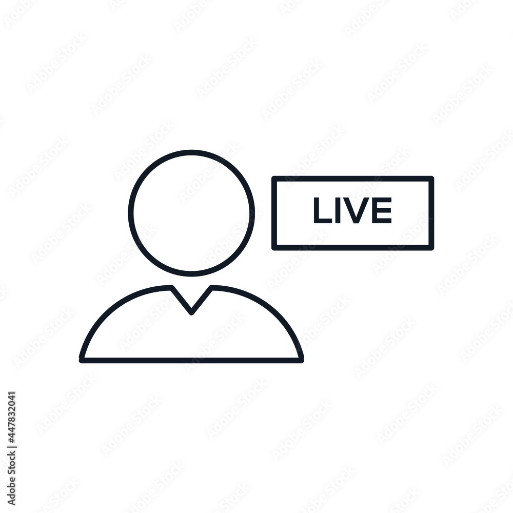 Live broadcast thin line icon stock illustration. Live broadcast thin line icon stock illustration.