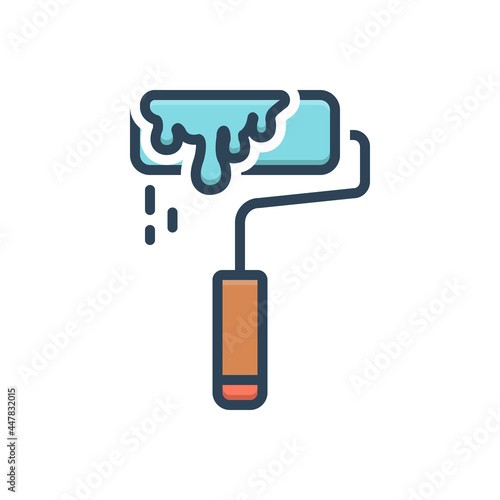 Color illustration icon for paint 