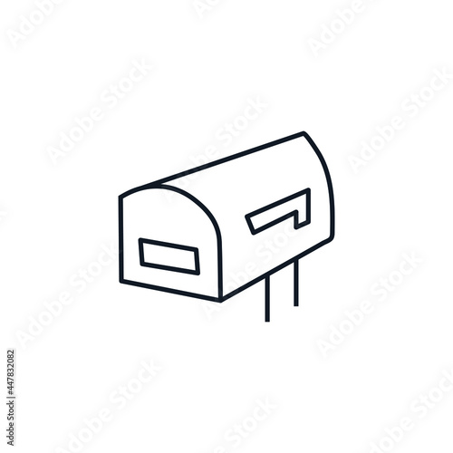  Mailbox thin line icon stock illustration.