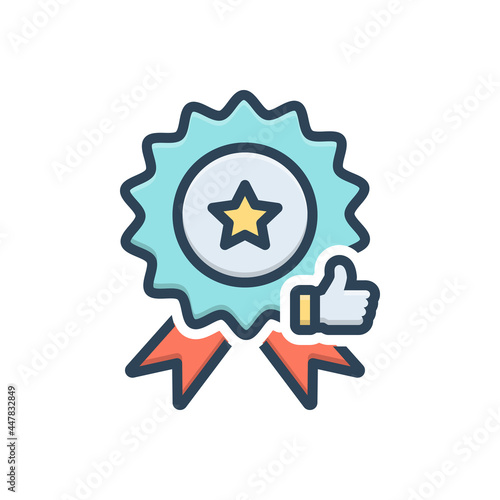 Color illustration icon for quality 