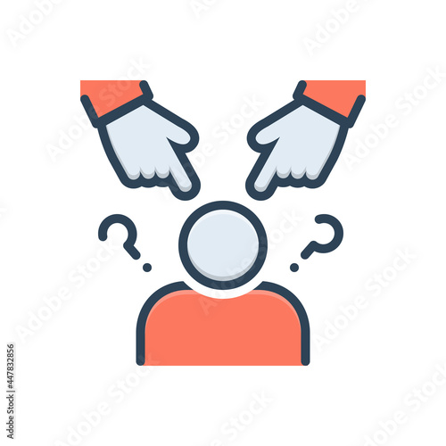 Color illustration icon for racial racism 