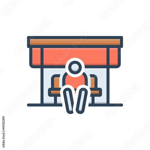 Color illustration icon for wait 