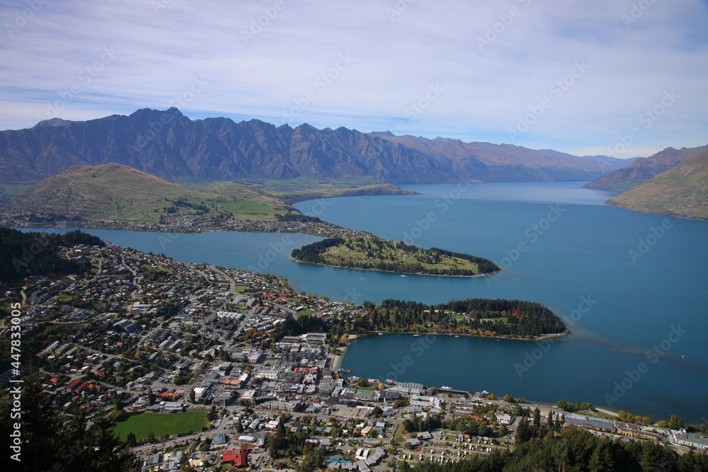 View of Queenstown, South Island of New Zealand
