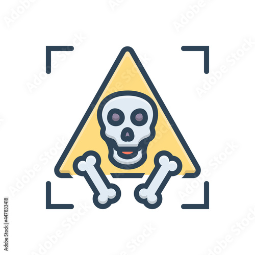 Color illustration icon for dangerous  photo