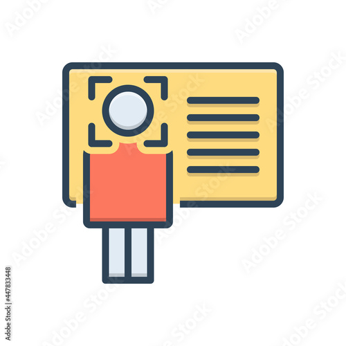Color illustration icon for identify
