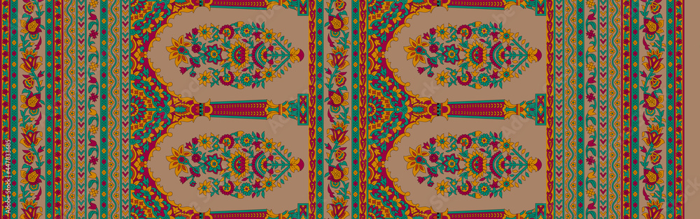 Beautiful traditional stole with textile Print Designing Stock ...