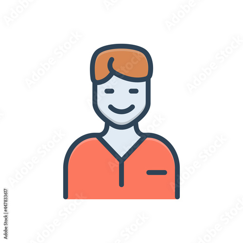 Color illustration icon for happy