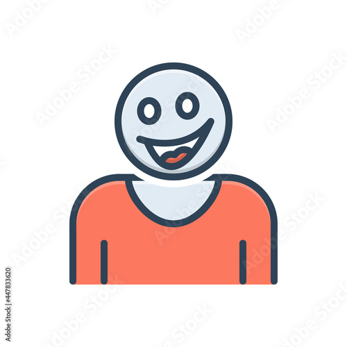 Color illustration icon for happy 