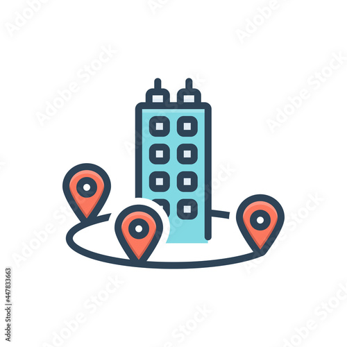 Color illustration icon for near 