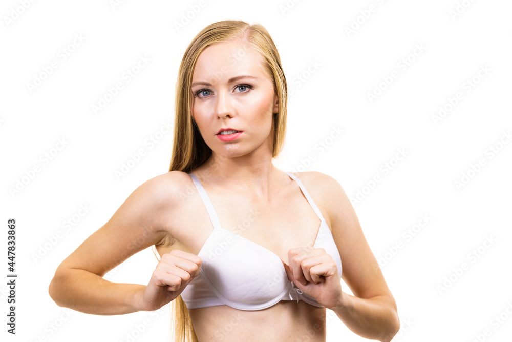 Obraz premium Female wearing too big bra